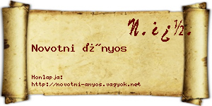 Novotni Ányos névjegykártya